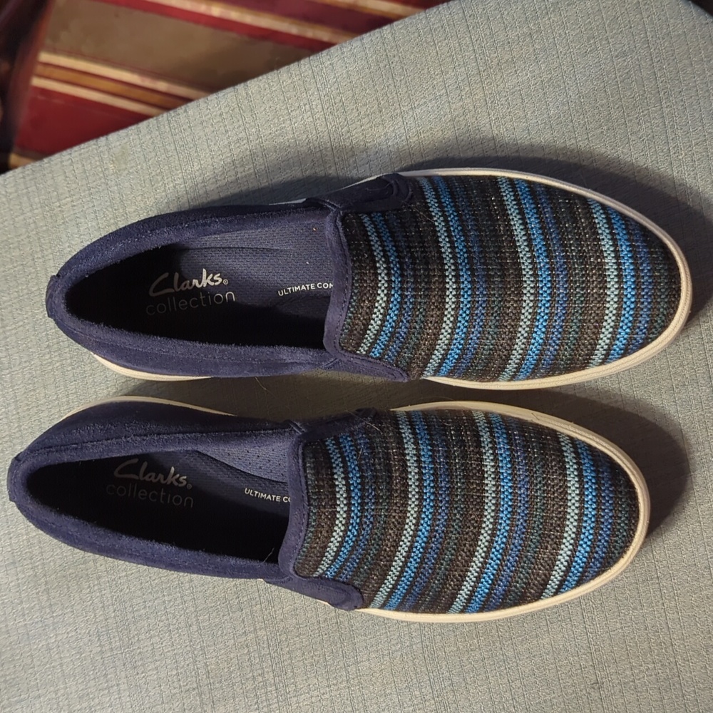 Clarks slip ons